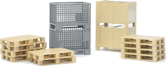 Bruder Logistiktilbehør Figurer 1:16 med paller og kasser i plast