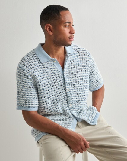 Jack & Jones Jordia Knit Ss Polo Styd SS25 Gensere Blå