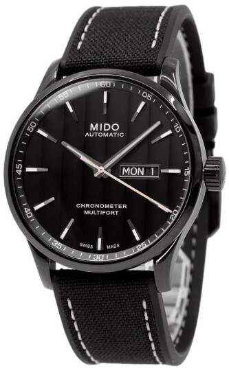 Mido Herreklokke M038.431.37.051.00 Multifort Sort/Gummi Ø42 mm