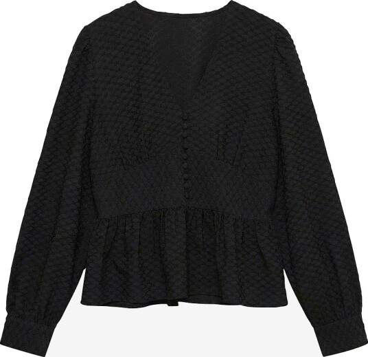 Vero Moda Bluse Vmaugusta Ls Button Top Wvn Svart