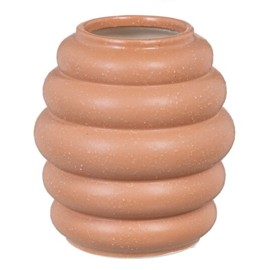 Bigbuy Home Vase 18,5 X 18,5 X 20 Cm Keramikk Oransje