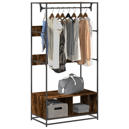  Garderobe røkt eik 90x50x180 cm konstruert tre 8721102843556