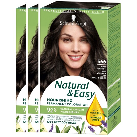 Schwarzkopf Natural & Easy 566 Matte Ash Brown 143ml 3-pack Schwarzkopf Natural & Easy 566 Matte Ash Brown 143ml 3-pack