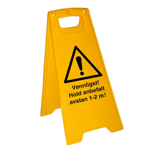 Vennligst! - Hold anbefalt avstand - Plast - 600 x 300 mm