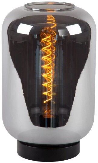 Joanet Bordlampe  Høyde 35 Cm  Røykfarget Glass