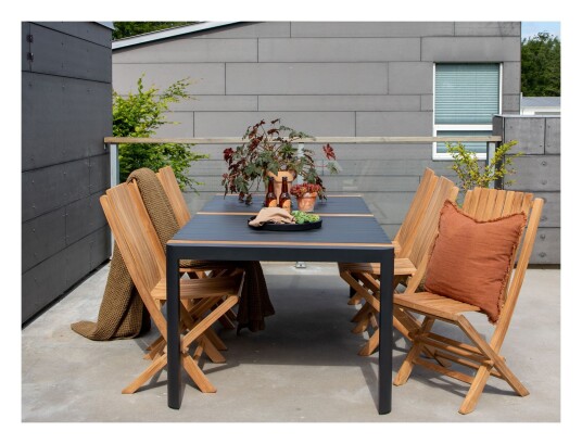 Venture Home Design Togo Hagebord 200x100 Sort/Teak 1699071-01-0 1699073-01-0