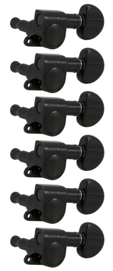 Grover 205bc6 Mini Rotomatics 6-In-Line W/round Button  Left - Svart Chrome