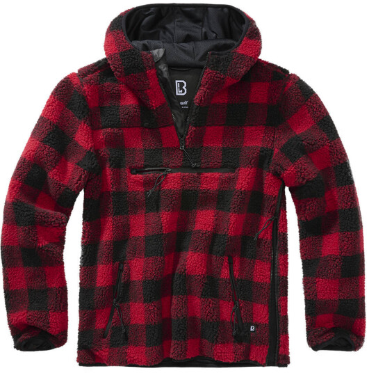 Brandit Teddyfleece Worker Genser L Svart Rød Brandit Teddyfleece Worker Genser L Svart Rød