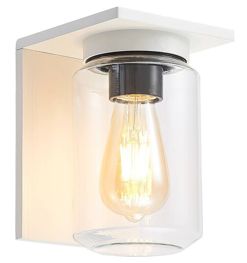 Lucande Semka utendørs vegglampe, hvit