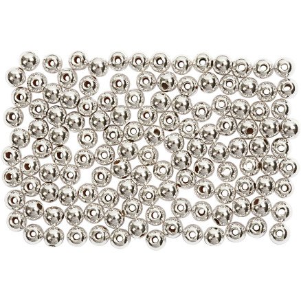 Diverse Voksperler dia 3 mm hullstr 0,7 mm sølv 150 stk 1 pk