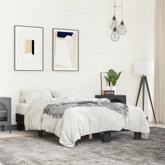  Sengeramme svart 120x200 cm konstruert tre og metall 8721102448409