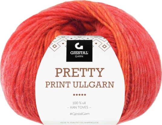 Gjestal Pretty Print Ullgarn Korallfarget 513 100 g Gjestal Pretty Print Ullgarn Korallfarget 513 100 g