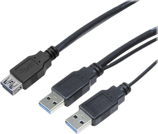 Logilink Usb 3.0 Y 0.3M 0,3 M 2 X Usb A Usb A Usb 3.2 Gen 1 3.1 Gen 1 Hankjønn/Hunkjønn Sort