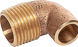 Vinkel 90Gr 1/2 -15 Mm Rørgevind Nippel Og Loddemuffe