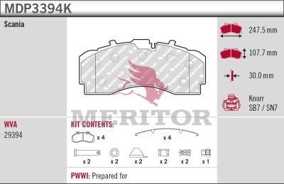 Bremseklosser MERITOR MDP3394K