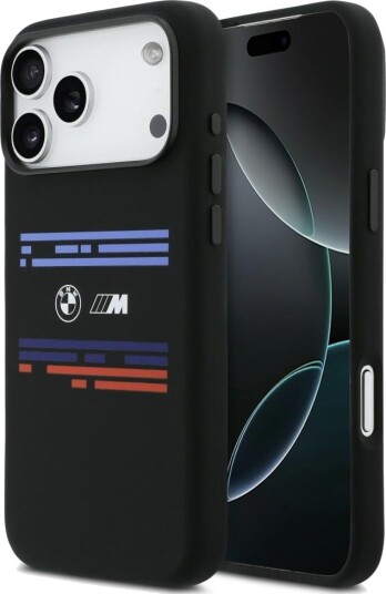 BMW M MagSafe Siliconetui Horisontale Linjer til iPhone 17 Pro Max Svart BMW M MagSafe Siliconetui Horisontale Linjer til iPhone 17 Pro Max Svart