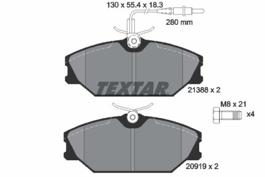 Bremseklosser TEXTAR 2138802 Bremseklosser TEXTAR 2138802