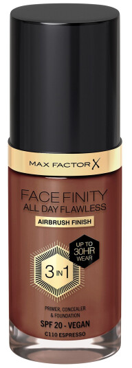 Max Factor Facefinity 3-in-1 Foundation 30ml C110 Espresso med Solbeskyttelse SPF 20