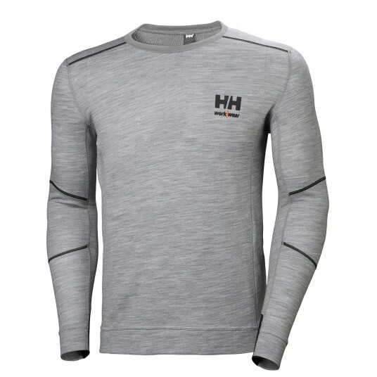 HH Workwear Workwear Helly Hansen Lifa Merinoull Undertrøye Med Rund Hals Grå XXL