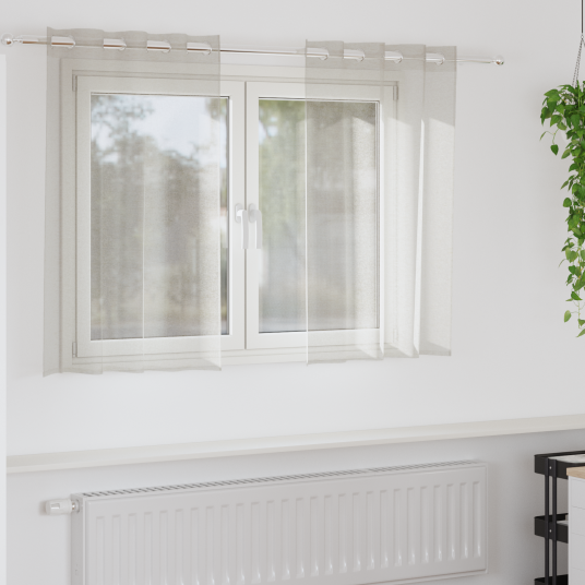 Gardiner med gardiner 2 pcs Krem Polyester