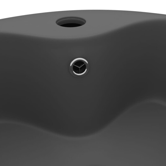 vidaXL Luksuriøs servant med overløp matt mørkegrå 36x13 cm keramisk