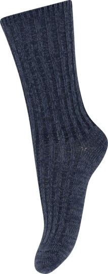 MP Sokker   Ull   Rib   Dark Denim Melange   MP   29/32   Sokker   Blå