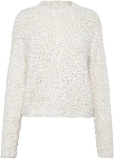 NOISY MAY Nmsassy L/S O Neck Knit Noos   Cream   XS