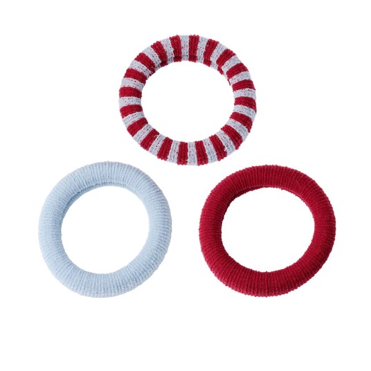 Large Soft Stretch Hair Ties Burgundy 3 pack Burgundy Blue