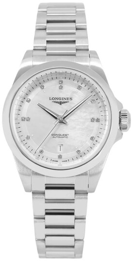 Longines Dameklokke L3.320.4.87.6 Conquest Hvit/Stål Ø30 mm