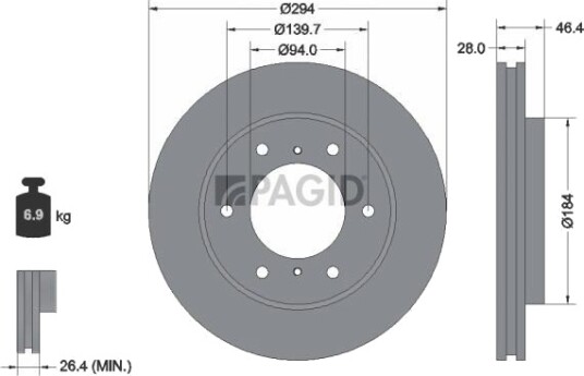 PAGID 54802NC Bremseskive PAGID 54802NC Bremseskive