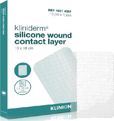 Kliniderm Silicone sårkontaktlag 10 x 18 cm 10 stk