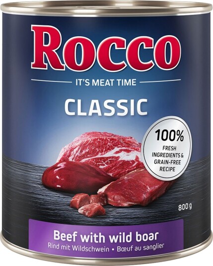 Rocco Våtfôr Classic Storfekjøtt Med Villsvin 24 X 800 G