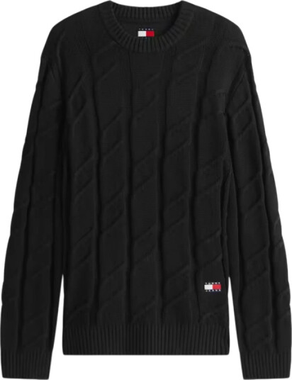 Tommy Jeans Tjm Reg Chunky Cable Knt Swt Ext - Black - M