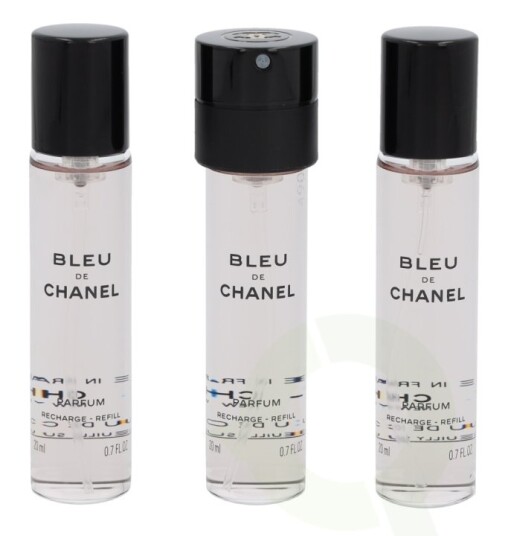 Chanel Bleu De Chanel Pour Homme Giftset 60 ml 3x Edp Spray Refill 20ml - Twist and Spray - Travel Sprays Chanel Bleu De Chanel Pour Homme Giftset 60 ml 3x Edp Spray Refill 20ml - Twist and Spray - Travel Sprays