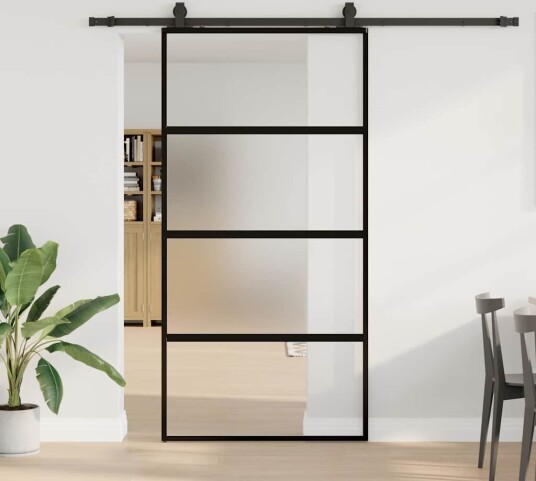 Svart 102,5x205cm Herdet Glass Svart 102,5x205cm Herdet Glass
