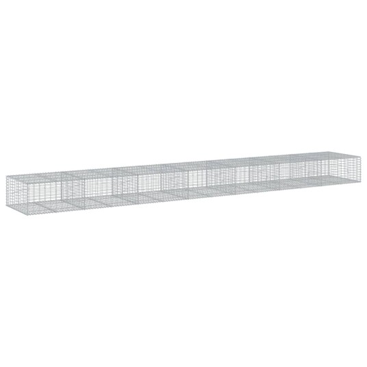 Gabionkurv med deksel 700x100x50 cm galvanisert jern
