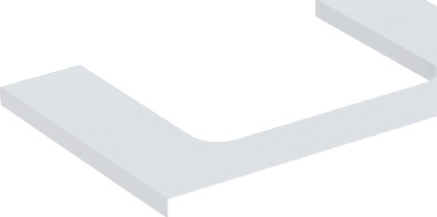 GEBERIT ONE benkeplate 750x470x30mm utskåret i midten hvit høykomprimert GEBERIT ONE benkeplate 750x470x30mm utskåret i midten hvit høykomprimert