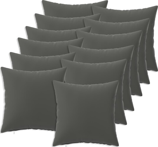 vidaXL Putetrekk 12 pcs HEERLEN Antrasitt 50 x 50 cm Polyester