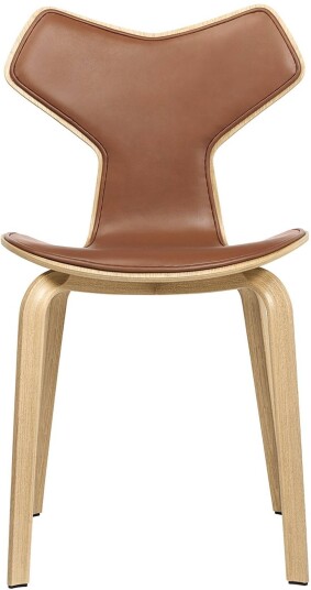 Fritz Hansen - 4130 Grand Prix Svart Ask Framsidesklädd Läder Soft Spisestoler Arne Jacobsen Lær/metall/tre