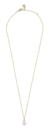 SNÖ Of Sweden Lucy Drop Pendant Necklace Gold White 45cm SNÖ Of Sweden Lucy Drop Pendant Necklace Gold White 45cm