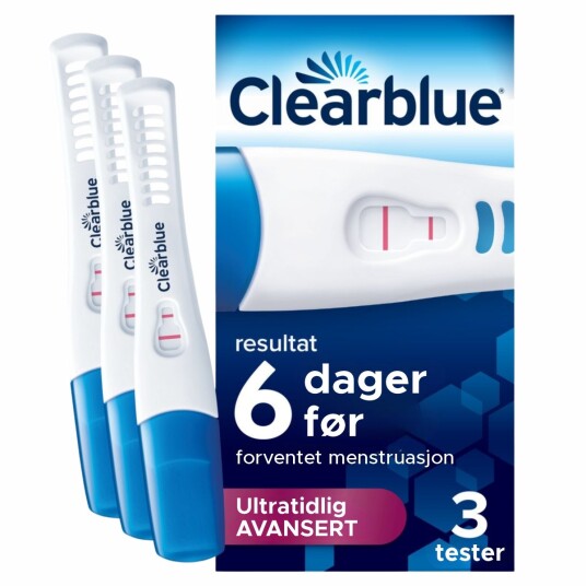 Clearblue Ultratidlig Avansert Graviditetstest 3 stk Clearblue Ultratidlig Avansert Graviditetstest 3 stk