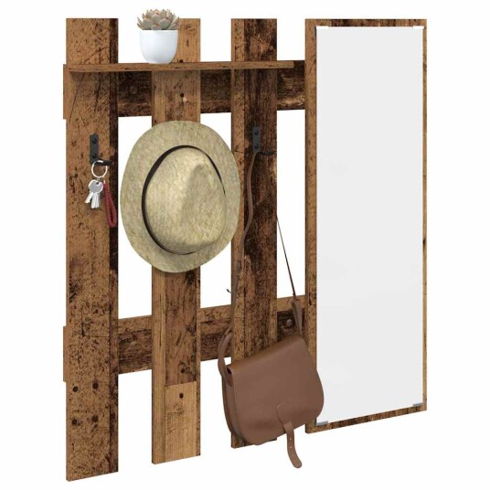  Vegghengt kleshenger Veggmontert Gammel tre 100 x 10 x 100 cm