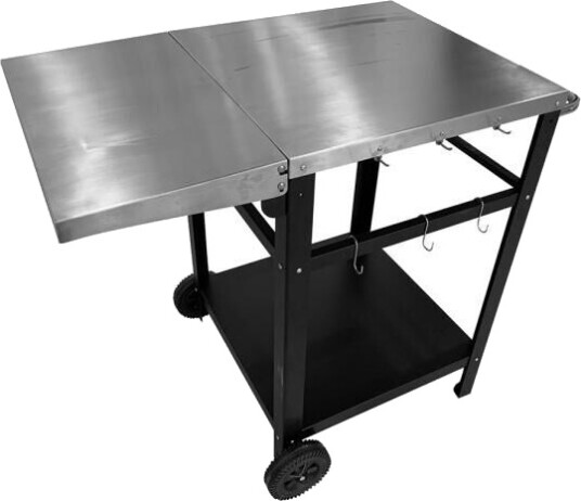 Sabor - Napo avlastningsbord m/hjul 88x56x85 cm svart/børstet