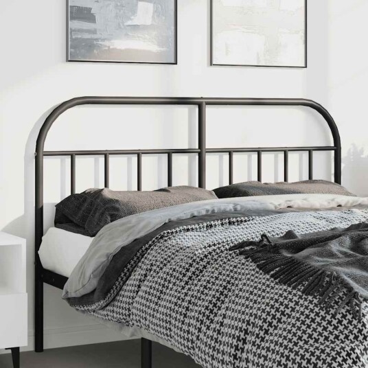 vidaXL Sengegavl i metall svart 150 cm