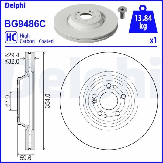 Bremseskive DELPHI BG9486C Bremseskive DELPHI BG9486C