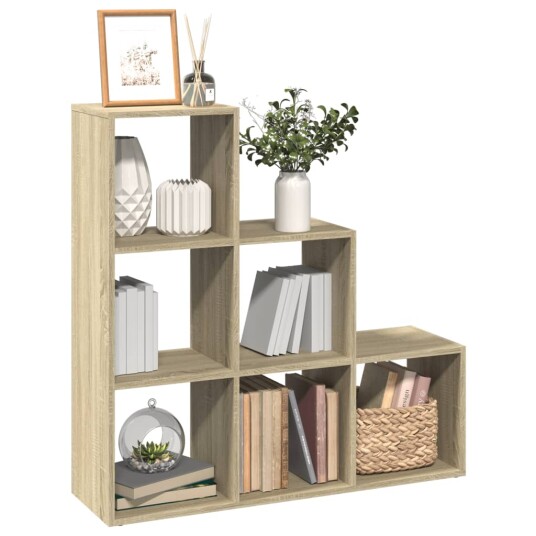 Romdeler bokhylle 3 lag sonoma eik 99x29x99 cm konstruert tre