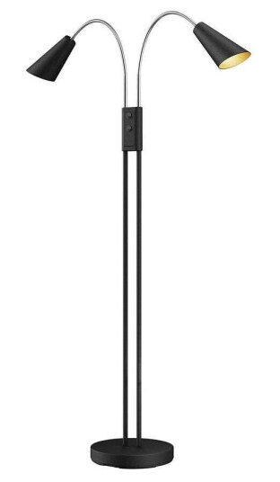 Lucande Medira gulvlampe, 2 lyskilder, svart Lucande Medira gulvlampe, 2 lyskilder, svart