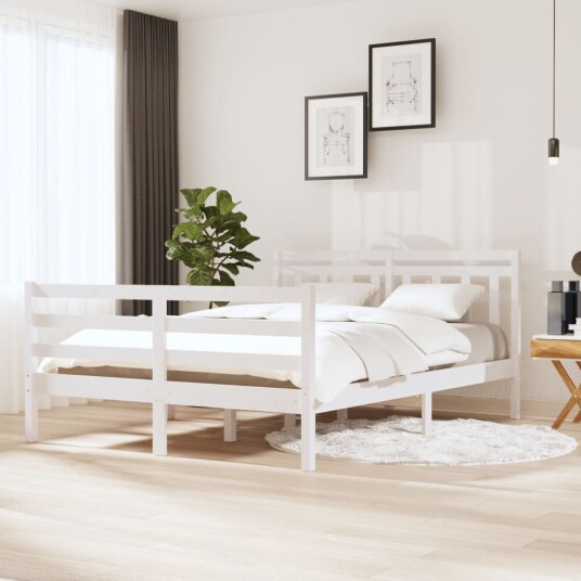  Sengeramme hvit heltre 140x190 cm