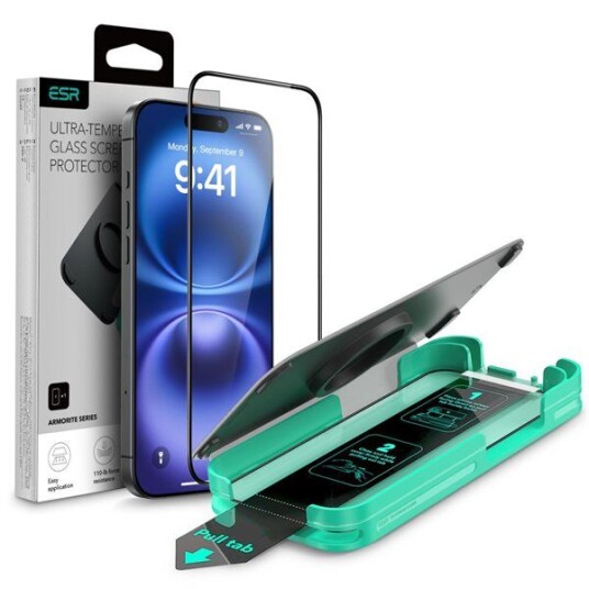 ESR Armorite Skjermbeskytter til iPhone 16 9H Svart