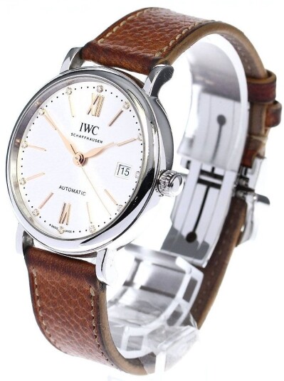 IWC Dameklokke IW458601 Portofino Sølvfarget/Lær Ø37 mm